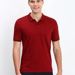 Allen Solly Men Conversational Printed Polo Collar Cotton T-shirt-picture-41