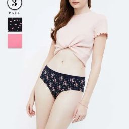 Ginger by Lifestyle Pink & Navy Printed Hipster Panties - Pack of 3-picture-46