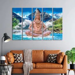 999Store Printed Multicolor MDF 5 Panels Wall Art-59