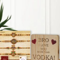 eCraftIndia Assorted Multicolor Rakhi with Showpiece-image-87