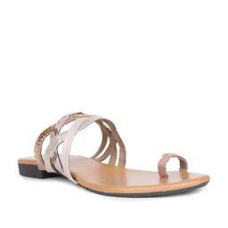 Bata Women's Beige Toe Ring Sandals-image-41