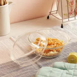 Femora Borosilicate Glass Microwave Safe Serveware Set (700 ml & 1050 ml) - Set of 4-23