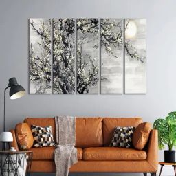 999Store Printed Grey MDF 5 Panels Wall Art-image-82