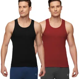 XYXX Black & Red Regular Fit Vest - Pack of 2-image-25