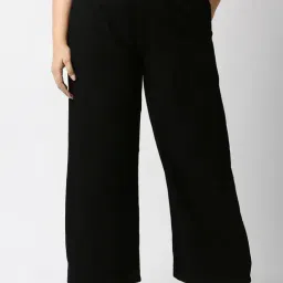 High Star Black Flared Fit Palazzos-image-64