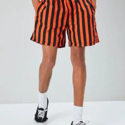 Forever 21 Orange & Black Stripe Shorts-image-37