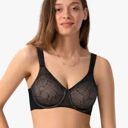 Amante Black Floral Print Full Coverage Minimizer Bra-29