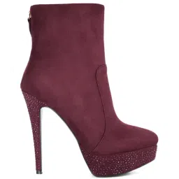London Rag Women's Burgundy Stiletto Booties-87