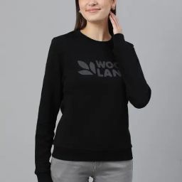 Woodland Black Cotton Printed Sweatshirt-image-55