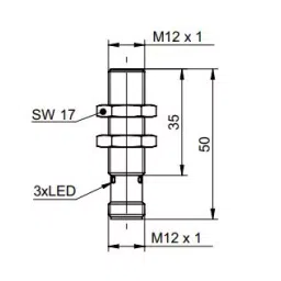 BAUMER Connector M12 Inductive Proximity Switch IGYX 12N17B3/S14L image 2