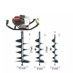 Kisan Agri India 82cc EngineHeavy Duty Drill Earth Auger with 3 Drill-36