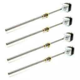 Invento Nema 17 4.2 Kg-cm Stepper Motor + Flexible coupling with 800mm (0.8mtr) T8 TR8 8mm Lead Screw square thread with Anti-backlash Brass Nut CNC Robotics DIY Projects 3D Printer ISC 1695-1 image 1