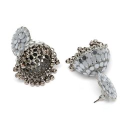Karatcart Silver Plated Mirror Jhumki Earrings for Women image 5