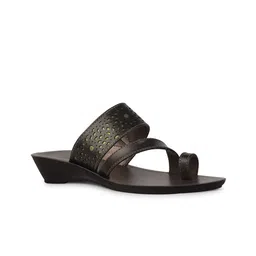 Bata Women Textured One Toe Flats with Laser Cuts-54