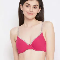 Clovia Pink Cotton T-Shirt Bra-picture-7