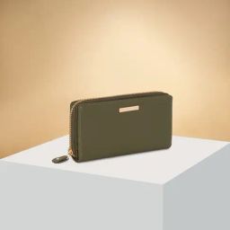 Forever Glam by Pantaloons Green Casual PU Zip Around Wallet for Women-47