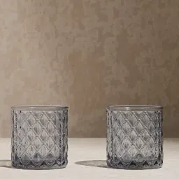 Westside Home Charcoal Glass Votive Candle Holder (Set of 2)-image-63