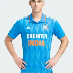 Adidas Blue Regular Fit India Cricket ODI Fan Jersey-picture-25
