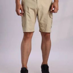 Thomas Scott Beige Cotton Regular Fit Cargo Shorts-picture-30