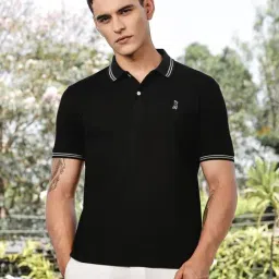 Thomas Scott Black Regular Fit Polo T-Shirt-image-40