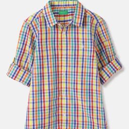 United Colors of Benetton Boys Multicolor Cotton Checkered Shirts-image-32