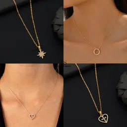 Boghra Sales Set Of 4 Gold-Plated Brass American Diamond Chain-image-103