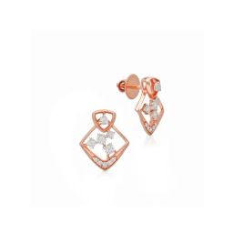 Malabar Gold and Diamonds BIS Hallmark 18k Rose Gold Diamond Stud Earrings-picture-35
