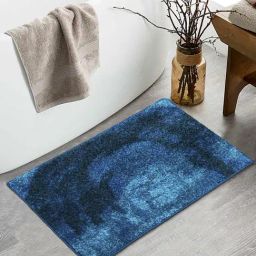 Bianca Spa Blue/Navy Micro-Polly Abstract Bathmat-30