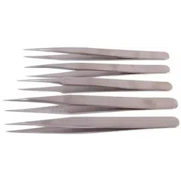 DURATOOL Five Piece Stainless Steel Precision Tweezer Set, JS-183T-29