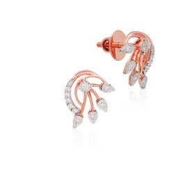 Malabar Gold and Diamonds BIS Hallmark 18k Rose Gold Diamond Stud Earrings-image-80