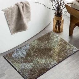 Bianca Spa Khaki Micro-Polly Geometric Bathmat-image-14