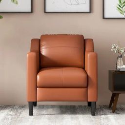 Durian Jordana Brown Premium Leatherette 1 Seater Sofa-picture-26