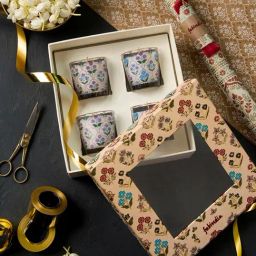 Fabindia Multicolor Glass Candles - Set of 4-23