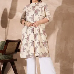 all about you Ethnic Motifs Printed Mandarin Collar Organic Cotton Kurta-34
