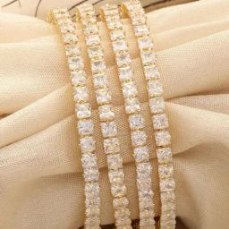 Karatcart Gold Plated Square American Diamond Studded Bangles for Women Set of 4-16