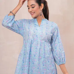 Ka-mee Women Floral Printed Pure Cotton Anarkali Kurti-picture-23