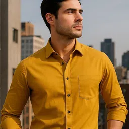 encore by INVICTUS Men Classic Fit Solid Spread Collar Satin Casual Shirt-picture-47