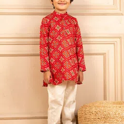 Jilmil Boys Ethnic Motifs Printed Regular Kurta with Trousers-image-77