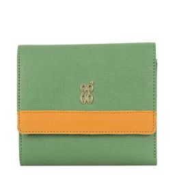 Baggit Stone Green Textured Tri-Fold Wallet for Women-image-82