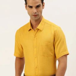Ramraj Yellow Regular Fit Shirt-image-23