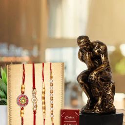 eCraftIndia Assorted Multicolor Rakhi with Man Showpiece-44