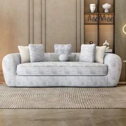 Durian Opus Grey Fabric 3 Seater Sofa-picture-13