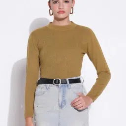 showoffff Showoff Olive Regular Fit Tops-picture-4