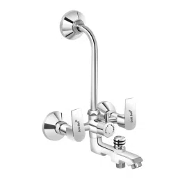 Gold Bell Prime Brass 3 In 1 Wall Mixer Set with 203X203 mm(8X8 Inch) SS Round Overhead 381 mm(15 Inch) SS Arm Hand Shower, 3-1-Siya-Prime-8R-15A-Round-image-64