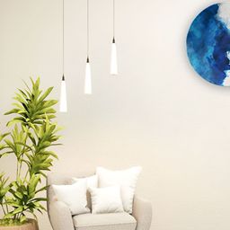 THE QUIRKY HOME Yellow & Blue Marble Printed Ceramic Wall Plates-13