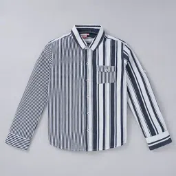 Edheads Kids Blue & White Cotton Striped Full Sleeves Shirt-picture-44