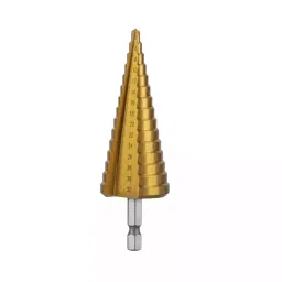 AKARI Step Drill Bit 4-32 mm Size Range Golden, SD-2-16
