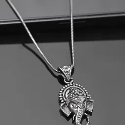 Voylla Eclipse Rhodium-Plated Divine Ganesha Pendants with Chains-image-60