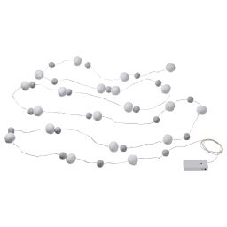 ikea akterport LED lighting chain with 40 lights, battery-operated mini/pompon white/grey-picture-17