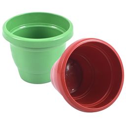 Kuber Industries Red & Green 2 Pieces Versatile Sturdy Flower Planters-24
